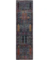 Adorn Hand Woven Rugs Serapi M1945 2'9''x9'10'' Runner Area Rug In Light Blue