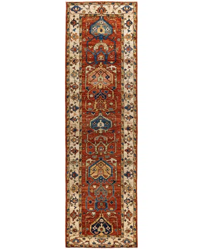 Adorn Hand Woven Rugs Serapi M1945 2'9''x9'8'' Runner Area Rug In Red