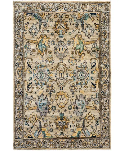 Adorn Hand Woven Rugs Serapi M1945 3'11''x5'10'' Area Rug In Light Gray