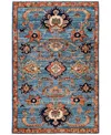 Adorn Hand Woven Rugs Serapi M1945 3'3''x5' Area Rug In Light Blue