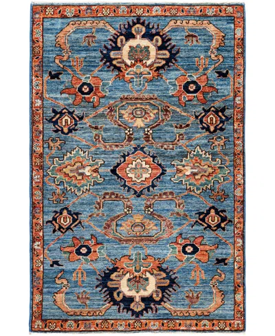 Adorn Hand Woven Rugs Serapi M1945 3'3''x5' Area Rug In Light Blue