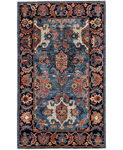Adorn Hand Woven Rugs Serapi M1945 3'x4'11'' Area Rug In Light Blue