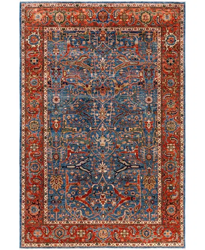 Adorn Hand Woven Rugs Serapi M1945 6'1''x9' Area Rug In Light Blue