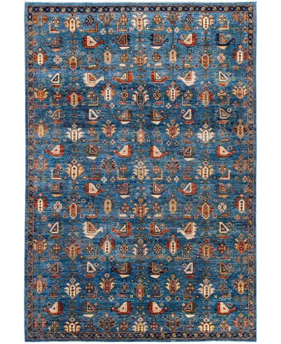 Adorn Hand Woven Rugs Serapi M1945 6'2''x8'11'' Area Rug In Light Blue