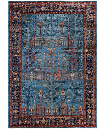Adorn Hand Woven Rugs Serapi M1945 6'2''x8'9'' Area Rug In Light Blue