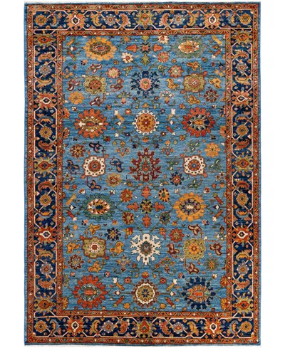 Adorn Hand Woven Rugs Serapi M1945 6'2''x9' Area Rug In Light Blue