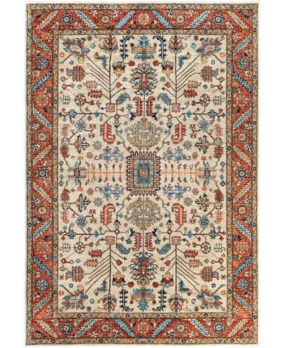 Adorn Hand Woven Rugs Serapi M1945 6'2''x9' Area Rug In Light Gray
