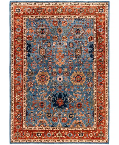 Adorn Hand Woven Rugs Serapi M1945 6'3''x8'11'' Area Rug In Light Blue