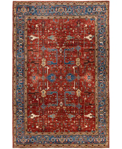 Adorn Hand Woven Rugs Serapi M1945 6'x9' Area Rug In Red