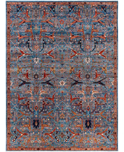 Adorn Hand Woven Rugs Serapi M1945 8'11''x11'10'' Area Rug In Light Blue