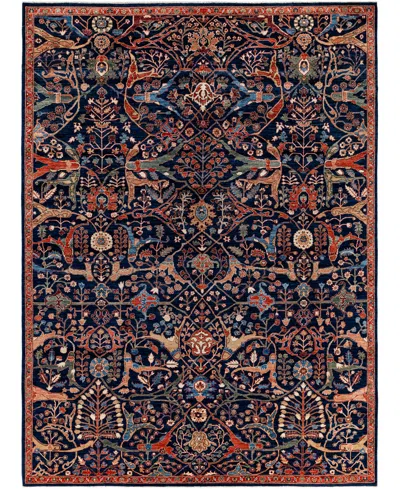 Adorn Hand Woven Rugs Serapi M1945 8'11''x12' Area Rug In Blue