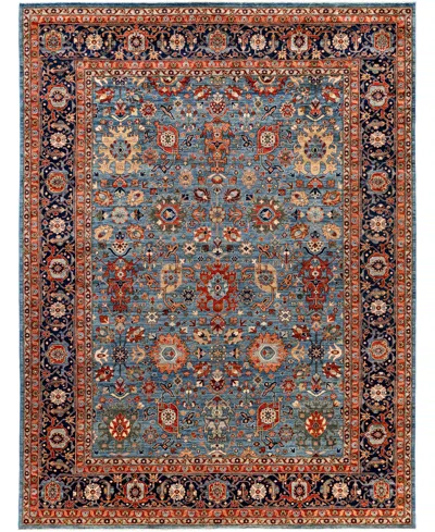 Adorn Hand Woven Rugs Serapi M1945 9'x11'11'' Area Rug In Light Blue