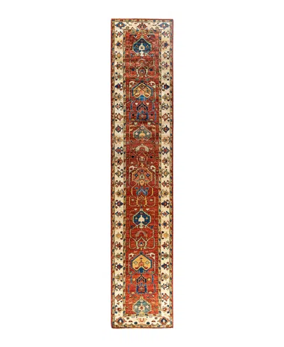 Adorn Hand Woven Rugs Serapi M1993 2'10"x13'10" Runner Area Rug In Orange