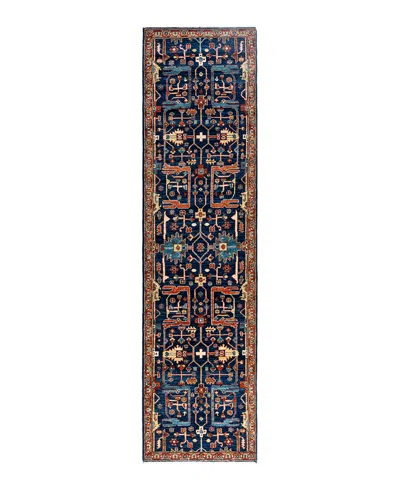 Adorn Hand Woven Rugs Serapi M1993 2'7"x9'9" Runner Area Rug In Blue