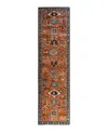 Adorn Hand Woven Rugs Serapi M1993 2'7"x9'9" Runner Area Rug In Red