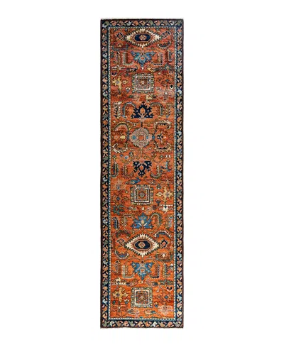 Adorn Hand Woven Rugs Serapi M1993 2'7"x9'9" Runner Area Rug In Red