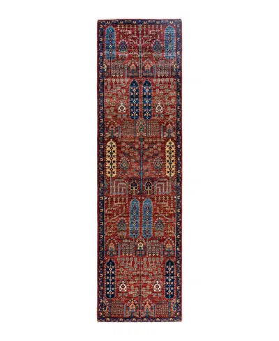 Adorn Hand Woven Rugs Serapi M1993 2'8"x9'9" Runner Area Rug In Red