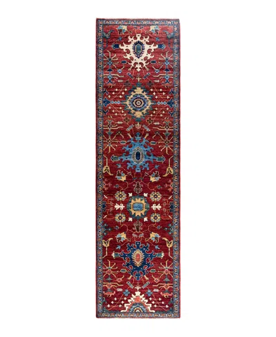 Adorn Hand Woven Rugs Serapi M1993 2'8"x9'9" Runner Area Rug In Red