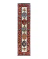 Adorn Hand Woven Rugs Serapi M1993 2'9"x11'1" Runner Area Rug In Light Gray