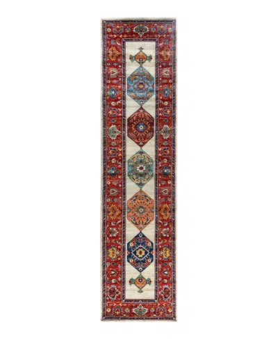 Adorn Hand Woven Rugs Serapi M1993 2'9"x11'1" Runner Area Rug In Light Gray