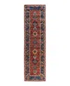 Adorn Hand Woven Rugs Serapi M1993 2'9"x9'10" Runner Area Rug In Red