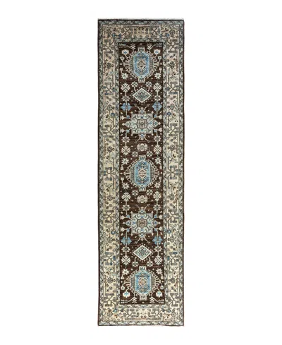 Adorn Hand Woven Rugs Serapi M1993 2'9"x9'9" Runner Area Rug In Brown