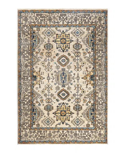 Adorn Hand Woven Rugs Serapi M1993 4'1"x6'1" Area Rug In Light Gray