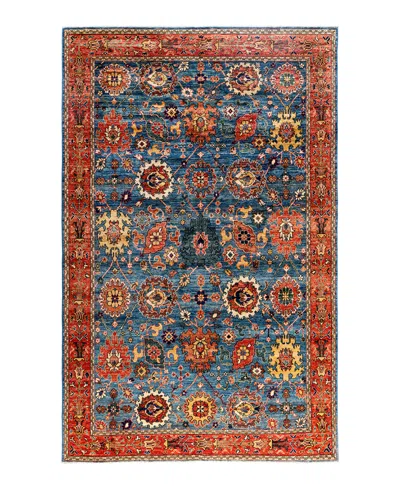 Adorn Hand Woven Rugs Serapi M1993 5'11"x9'3" Area Rug In Light Blue