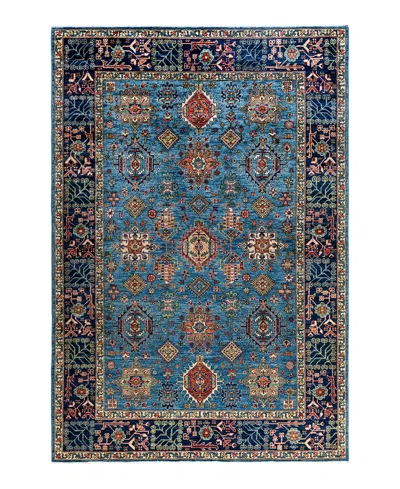 Adorn Hand Woven Rugs Serapi M1993 6'2"x8'11" Area Rug In Light Blue