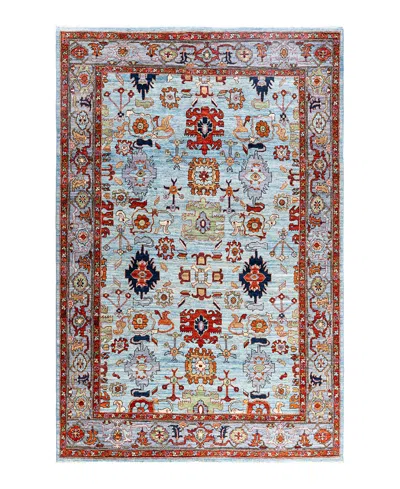 Adorn Hand Woven Rugs Serapi M1993 6'2"x9'5" Area Rug In Light Blue