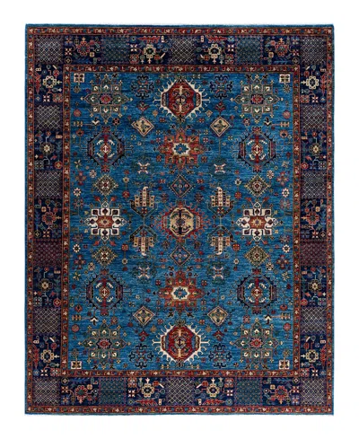 Adorn Hand Woven Rugs Serapi M1993 7'11"x9'10" Area Rug In Light Blue