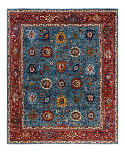Adorn Hand Woven Rugs Serapi M1993 8'1"x9'8" Area Rug In Light Blue