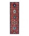 Adorn Hand Woven Rugs Serapi M1999 2'10"x9'9" Runner Area Rug In Red
