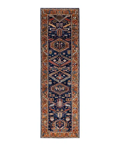 Adorn Hand Woven Rugs Serapi M1999 2'9"x9'10" Runner Area Rug In Blue