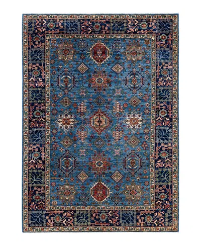 Adorn Hand Woven Rugs Serapi M1999 6'1"x8'9" Area Rug In Light Blue