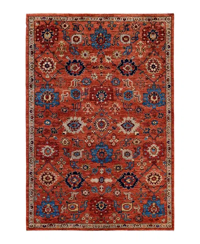 Adorn Hand Woven Rugs Serapi M1999 6'1"x9'2" Area Rug In Red