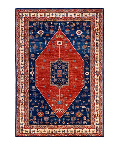 Adorn Hand Woven Rugs Serapi M1999 6'6"x9'8" Area Rug In Blue