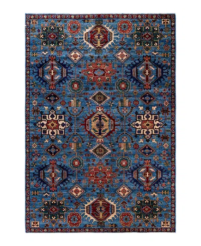 Adorn Hand Woven Rugs Serapi M1999 6'7"x9'9" Area Rug In Light Blue
