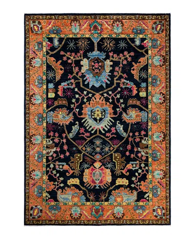 Adorn Hand Woven Rugs Serapi M1999 6'x8'11" Area Rug In Navy