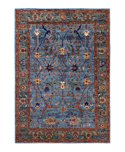 Adorn Hand Woven Rugs Serapi M1999 6'x8'9" Area Rug In Light Blue