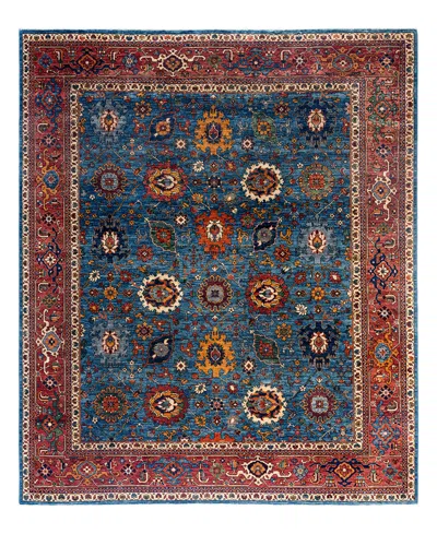 Adorn Hand Woven Rugs Serapi M1999 8'1"x9'8" Area Rug In Light Blue