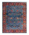 Adorn Hand Woven Rugs Serapi M1999 9'1"x11'11" Area Rug In Light Blue