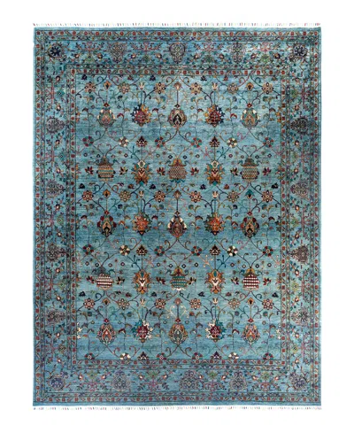 Adorn Hand Woven Rugs Tribal M1999 9'x11'10" Area Rug In Light Blue