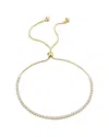 Adornia White Rhodium Plated Swarovski Crystal Accented Lariat Bracelet