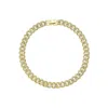 Adornia 14k Gold Plated 10" 8mm Crystal Curb Chain Anklet
