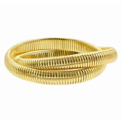 Adornia 14k Gold Plated 2-layer Omega Chain Bracelet