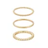Adornia 14k Gold Plated 3-band Eternity Band Set In Gold