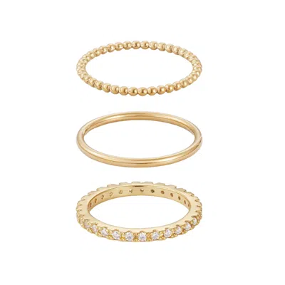 Adornia 14k Gold Plated 3-band Eternity Band Set