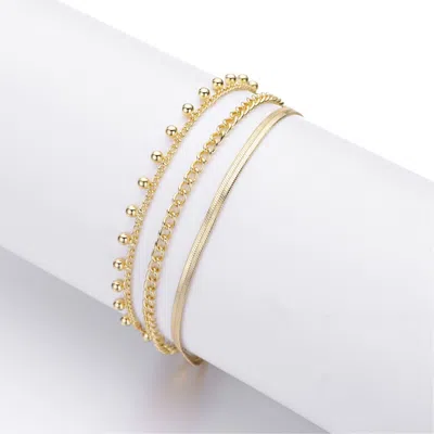 ADORNIA 14K GOLD PLATED 3-CHAIN SET