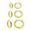 Adornia 14k Gold Plated 3-huggie Hoop Earrings Set In Gold